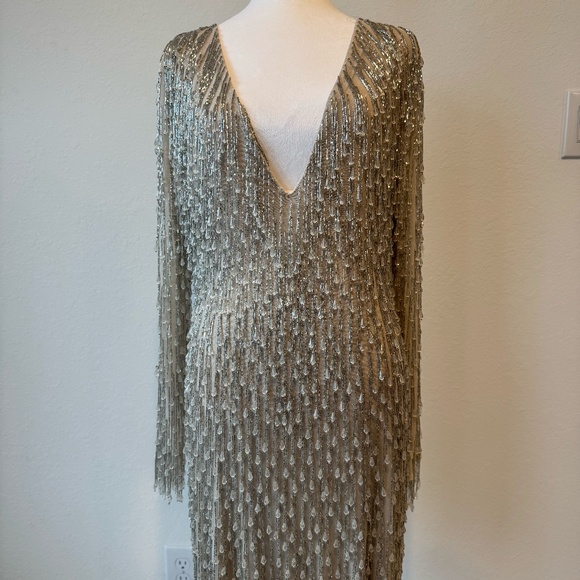 NastyGal Silver Beaded Dress - Picture 2 of 6